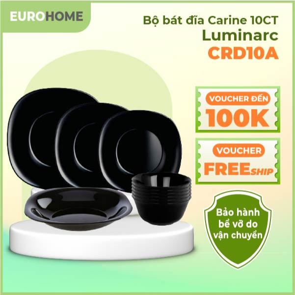 Bộ bát đĩa (tô, chén, dĩa) Luminarc Carine thủy tinh 10 chi tiết CRD10A