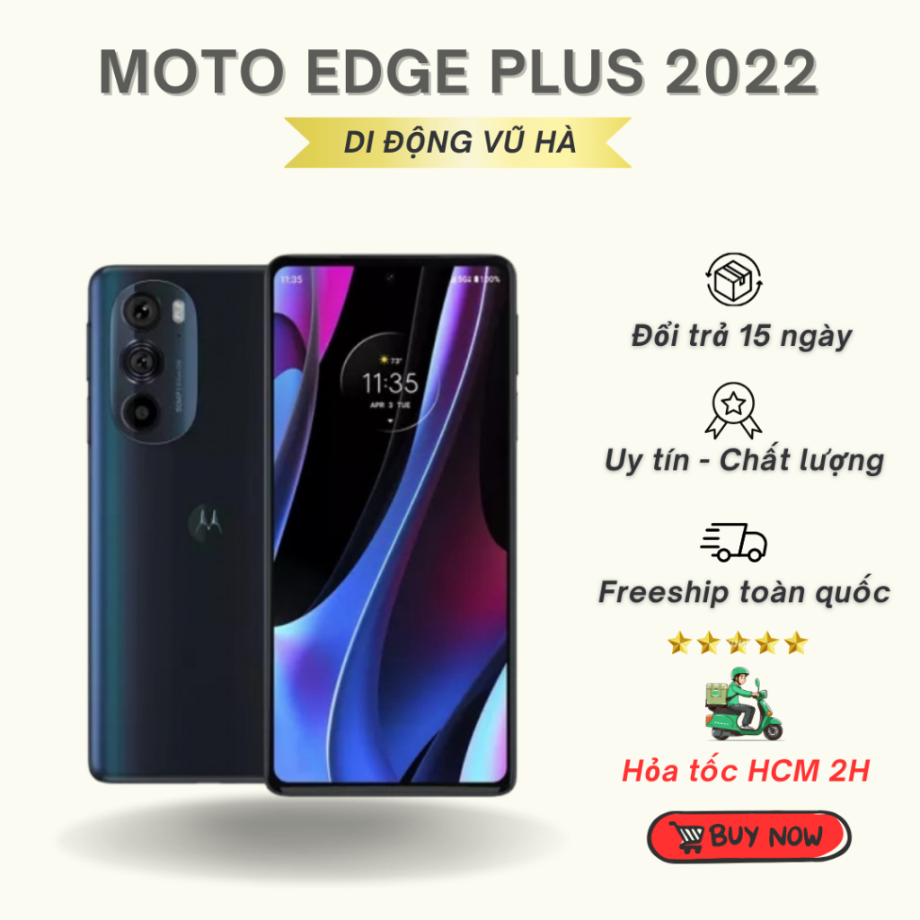 Điện thoại Motorola Edge Plus 2022, Ram 12/256GB Snap 8 Gen 1, màn 144 Hz