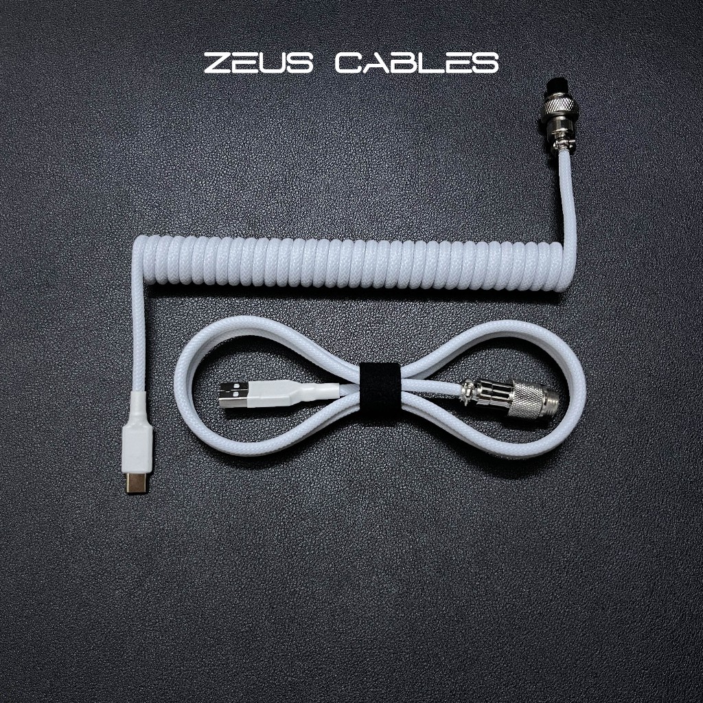 [SINGLE SLEEVED] Dây Cáp CUSTOM Bàn Phím Cơ Type C Dạng Xoắn Lò Xo | Coiled Cable | ZeusCables