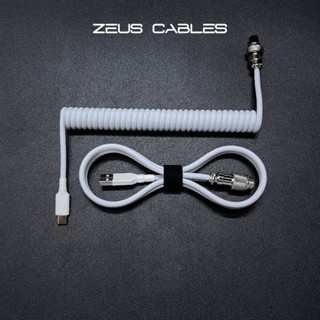 [SINGLE SLEEVED] Dây Cáp CUSTOM Bàn Phím Cơ Type C Dạng Xoắn Lò Xo | Coiled Cable | ZeusCables