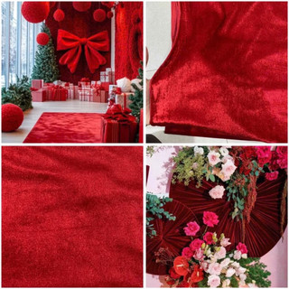 Vải NHUNG đỏ đô -đỏ tuơi trang trí, vintage, decor tết, trải bàn vải liền