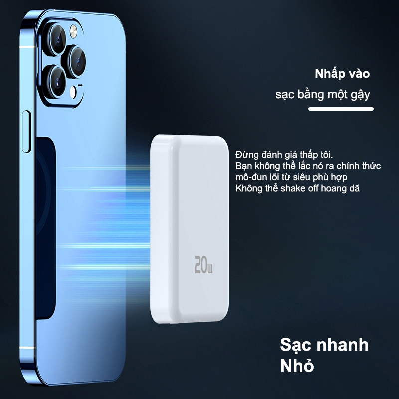 Dosen Pro Mini Từ Tính Không Dây 10000mah 12000mAh 22.5W Sạc Nhanh Power Bank có nam châm thích hợp cho phone | BigBuy360 - bigbuy360.vn