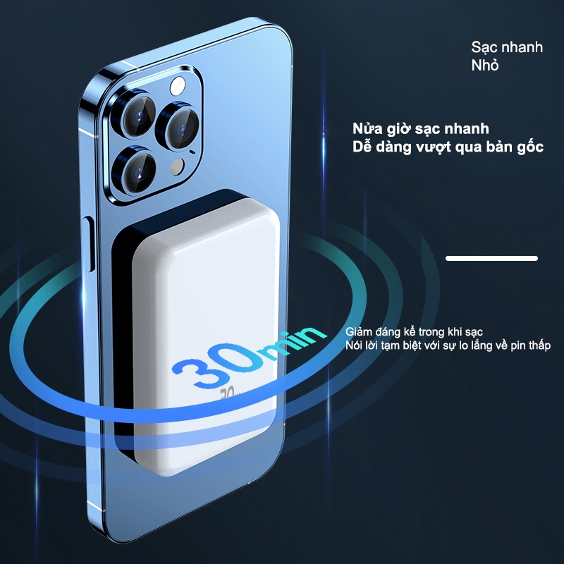 Dosen Pro Mini Từ Tính Không Dây 10000mah 12000mAh 22.5W Sạc Nhanh Power Bank có nam châm thích hợp cho phone | BigBuy360 - bigbuy360.vn