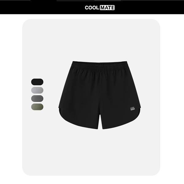 [GIFT] Quần Short Chạy Bộ Coolmate Maxcool Economy II thoải mái vận động - Đen