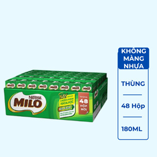  Thùng 48 Hộp Sữa Nestlé MILO Nước  180ml   Hộp  - không màng nhựa 