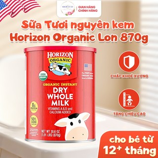   HSD 2027  Sữa Tươi nguyên kem Horizon Organic Lon 870g 