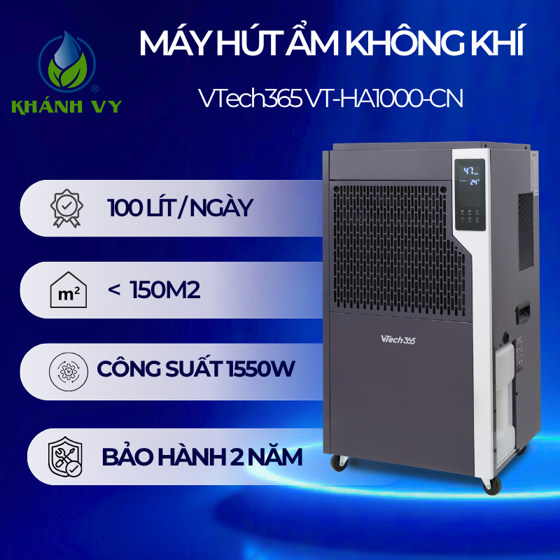 Máy hút ẩm công nghiệp VTECH365 VT-HA1000-CN 100L/ngày