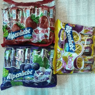  Bán sỉ  Kẹo Mềm Alpenliebe chew hương dâu nho chanh Leo bịch 16 gói 25g thơm ngon 