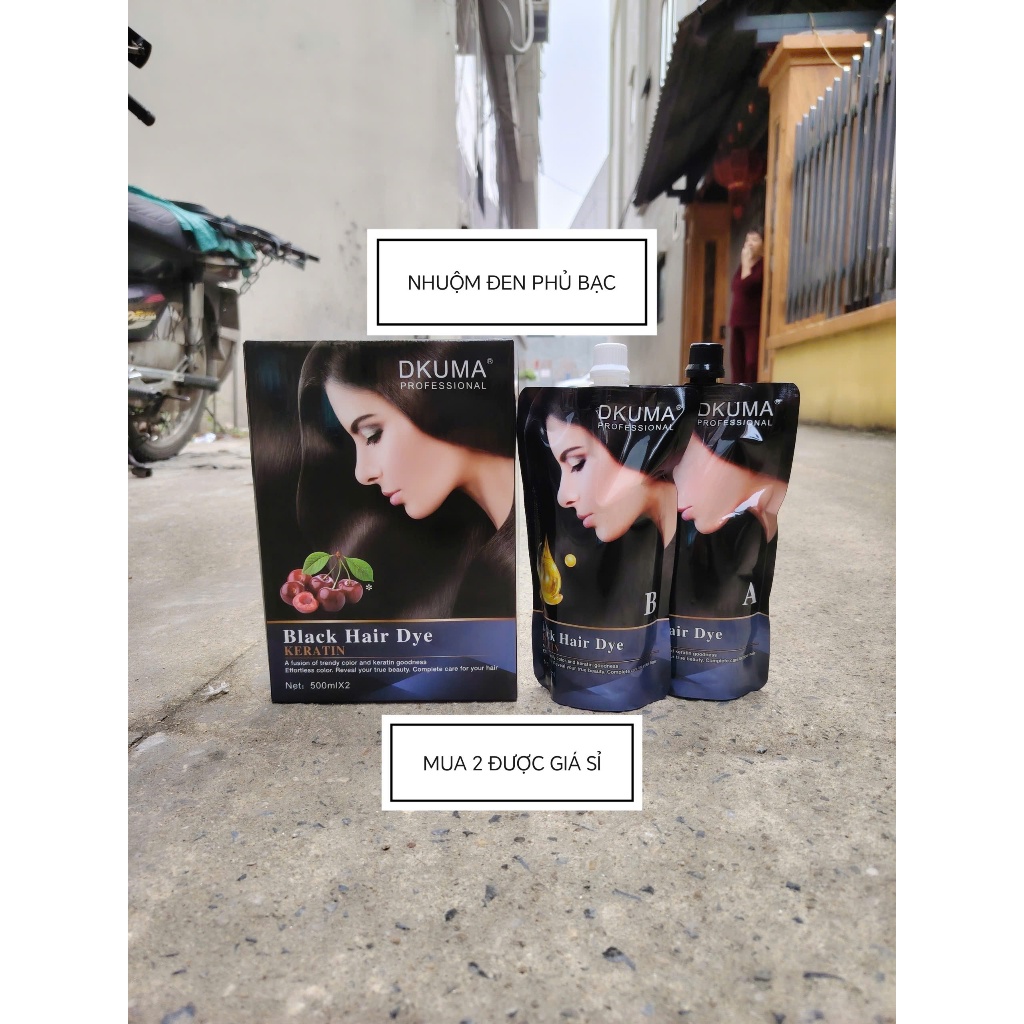 Nhuộm Phủ Bạc DKUMA ORGANIC phủ bạc ko dính da đầu