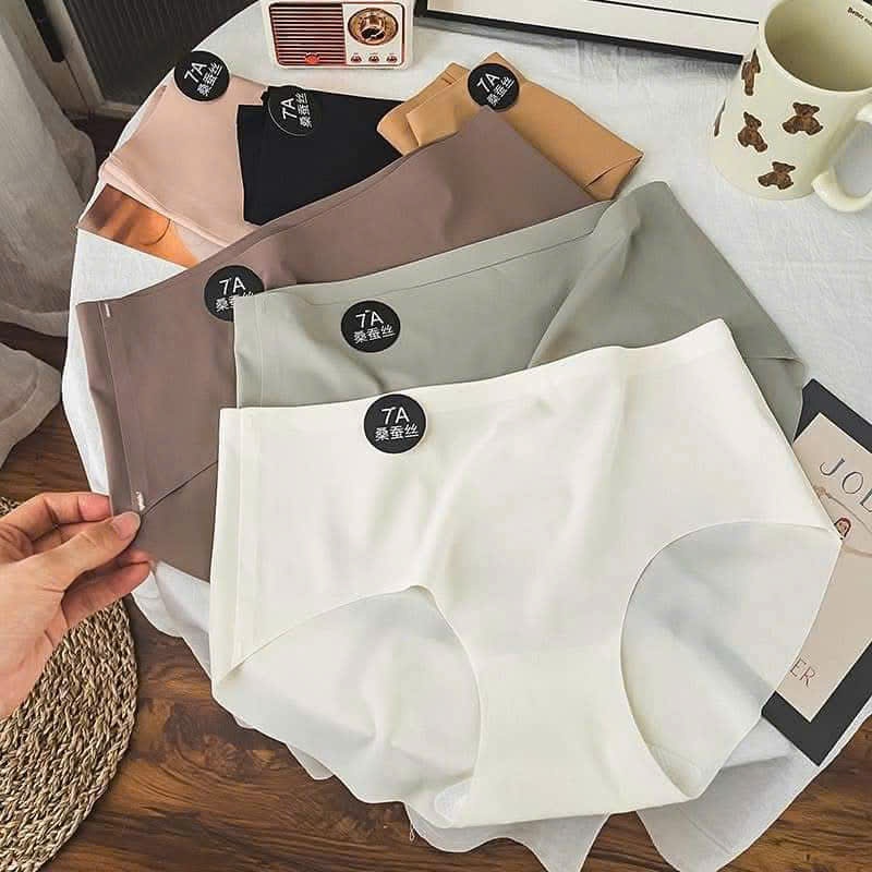Combo 5-10 Quần lót nữ lụa 7A không đường may, quần chip mát lạnh co giãn, không hằn, ôm mông đẹp