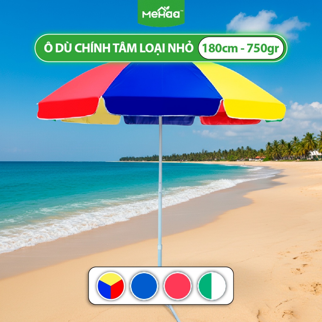 Ô Dù Chính Tâm Mái Tròn 1M8 Mehaa Che Ngoài Trời Tiện Lợi Cho Du Lịch Cắm Trại Xe Cafe (Loại Nhỏ)