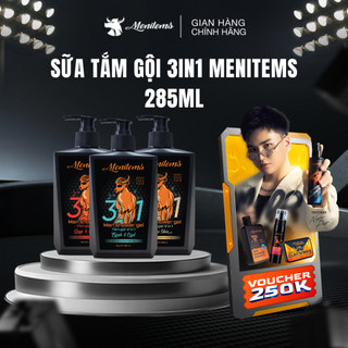 Sữa tắm gội 3in1 Menitems hỗ trợ giảm mụn lưng ngừa mụn làm sạch sâu lưu hương nước hoa 285 ml 