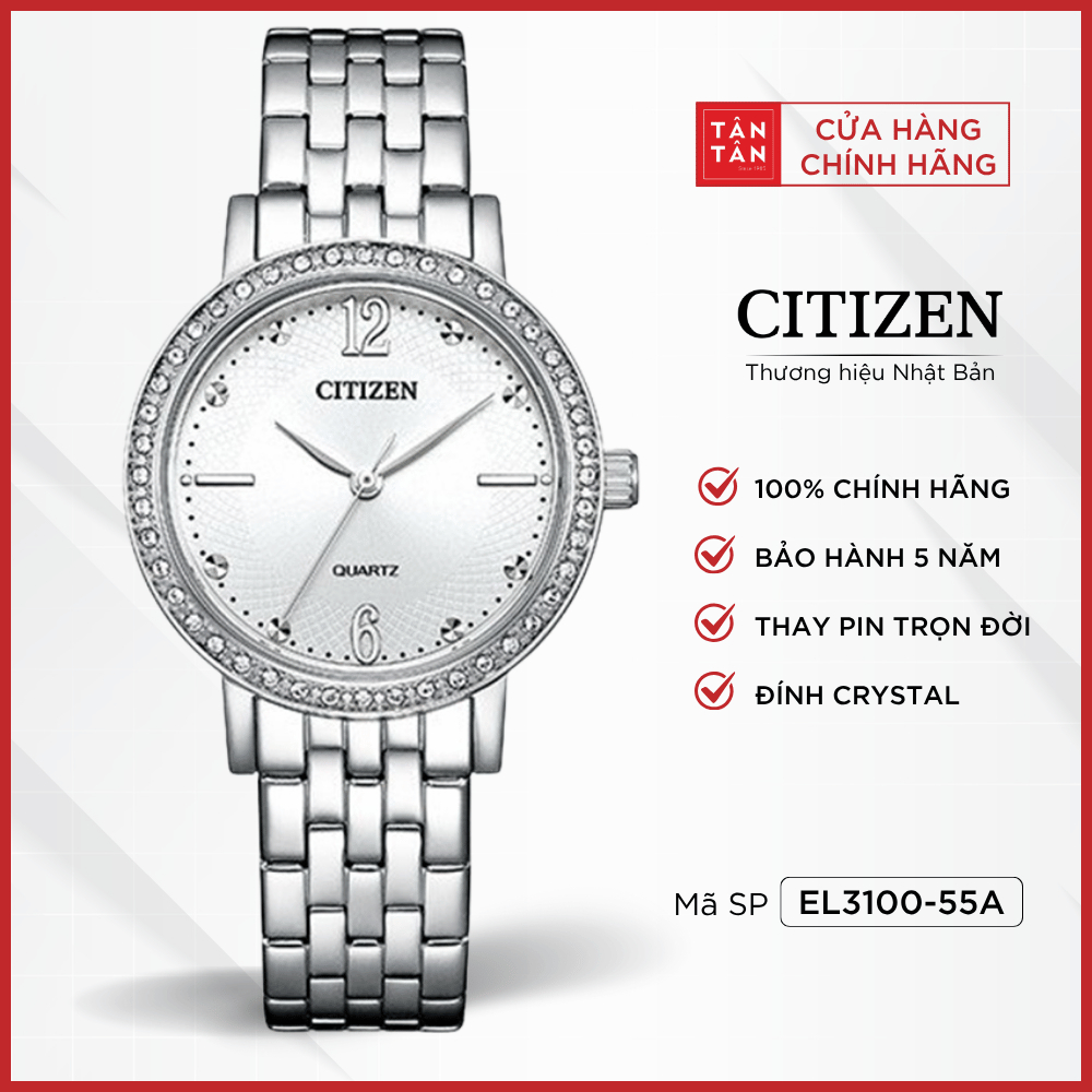 Đồng hồ Nữ Citizen  EL3100-55A Quartz 31mm - Đồng Hồ Tân Tân