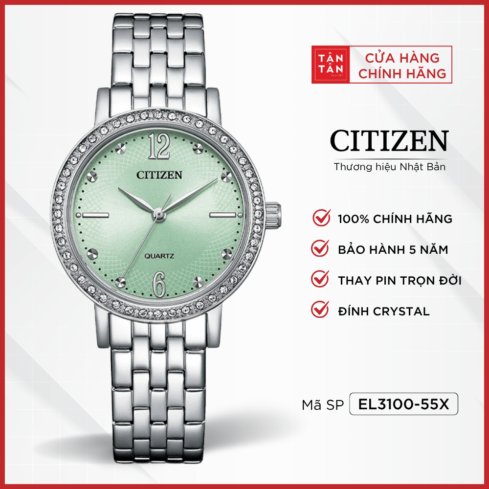 Đồng Hồ Nữ Citizen  EL3100-55X Quartz 31mm - Đồng Hồ Tân Tân