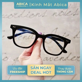  Mắt kính râm mát nam nữ chữ V giả cận không độ chống ánh sáng xanh và tia UV gọng kính cận cao cấp đẹp giá rẻ 050 