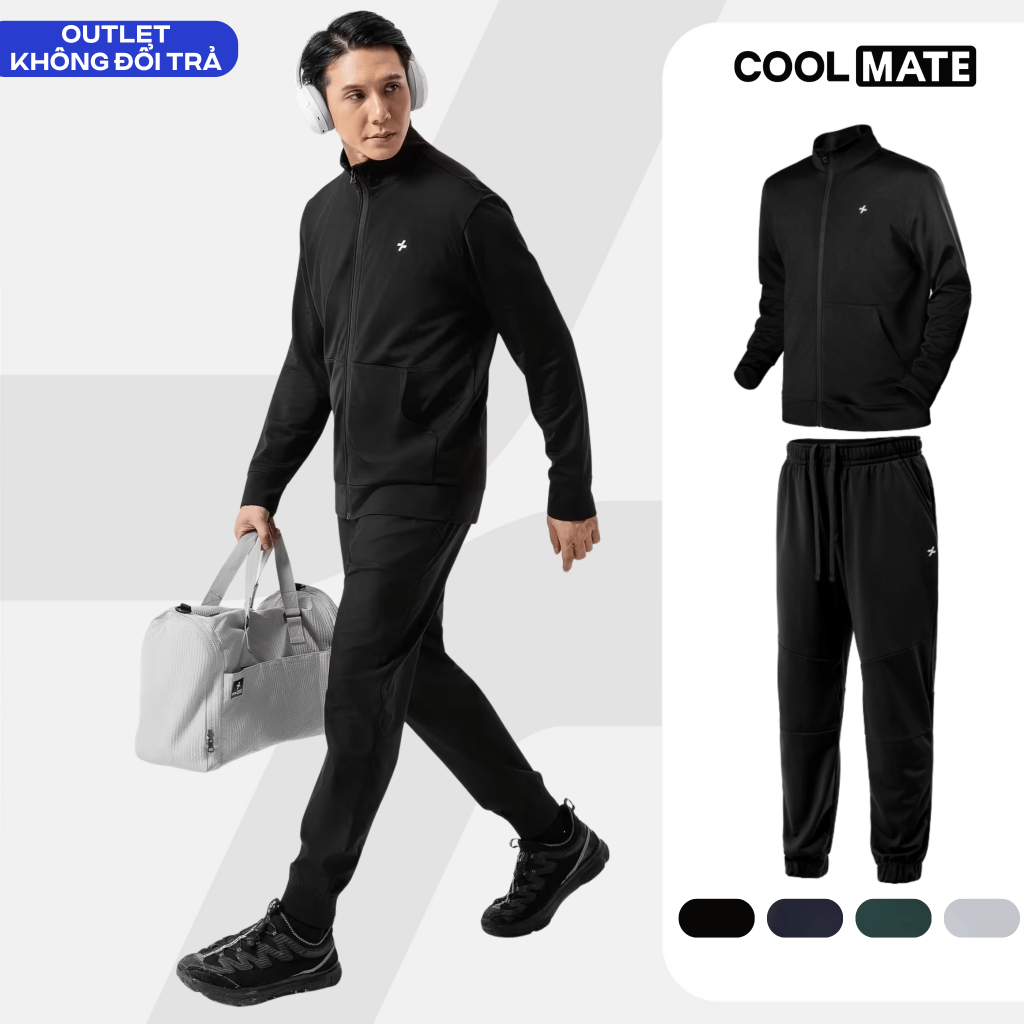   SALE TẾT-OUTLET KHÔNG ĐỔI TRẢ Set đồ thể thao thu đông Áo khoác Track Jacket & quần Pants Essential chống nhăn Coolmate 