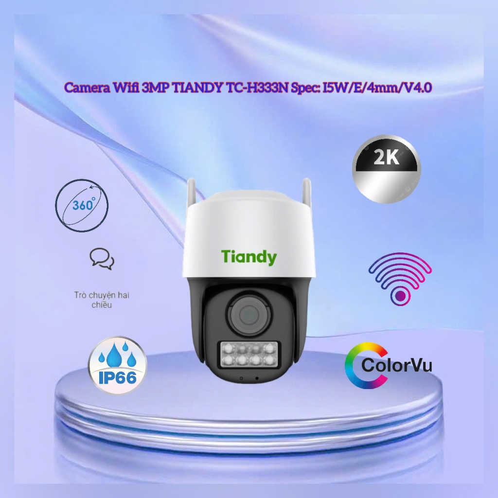 Camera Wifi 3MP TIANDY TC-H333N (I5W/C/WIFI/4mm/V4.2) và 4MP TC-H343N - 5MP TC-H353N - KẾT NỐI WIFI 