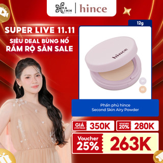   Võ Hà Linh x hince  Phấn phủ hince Second Skin Airy Powder 12g 