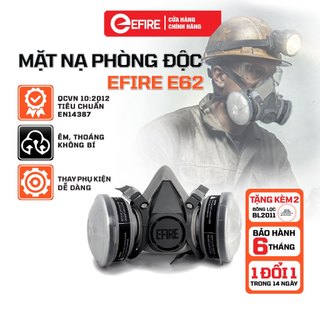  Mặt Nạ Phòng Độc EFIRE E62 Nửa Mặt Cao Cấp – Chống Bụi Mịn Hóa Chất Phun Sơn Nghề Mộc Lọc Khí 