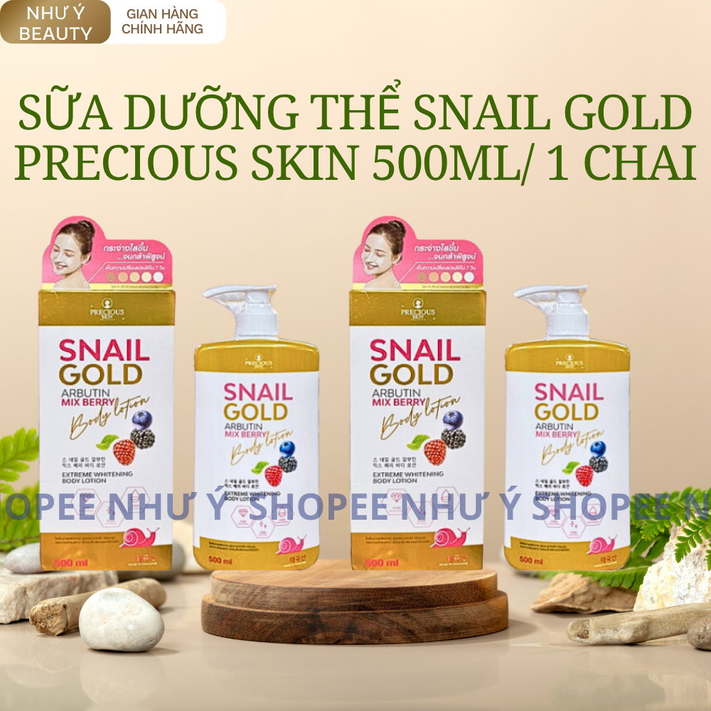 COMBO 2 CHAI Sữa dưỡng thể body Snail Gold Arbutin Mix Berry Body Lotion Precious Skin 500ml