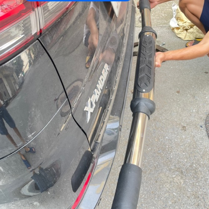 Ố cản sau xe Xpander 2019 2020 2021 2022 2023 inox loại dày, không khoan đục