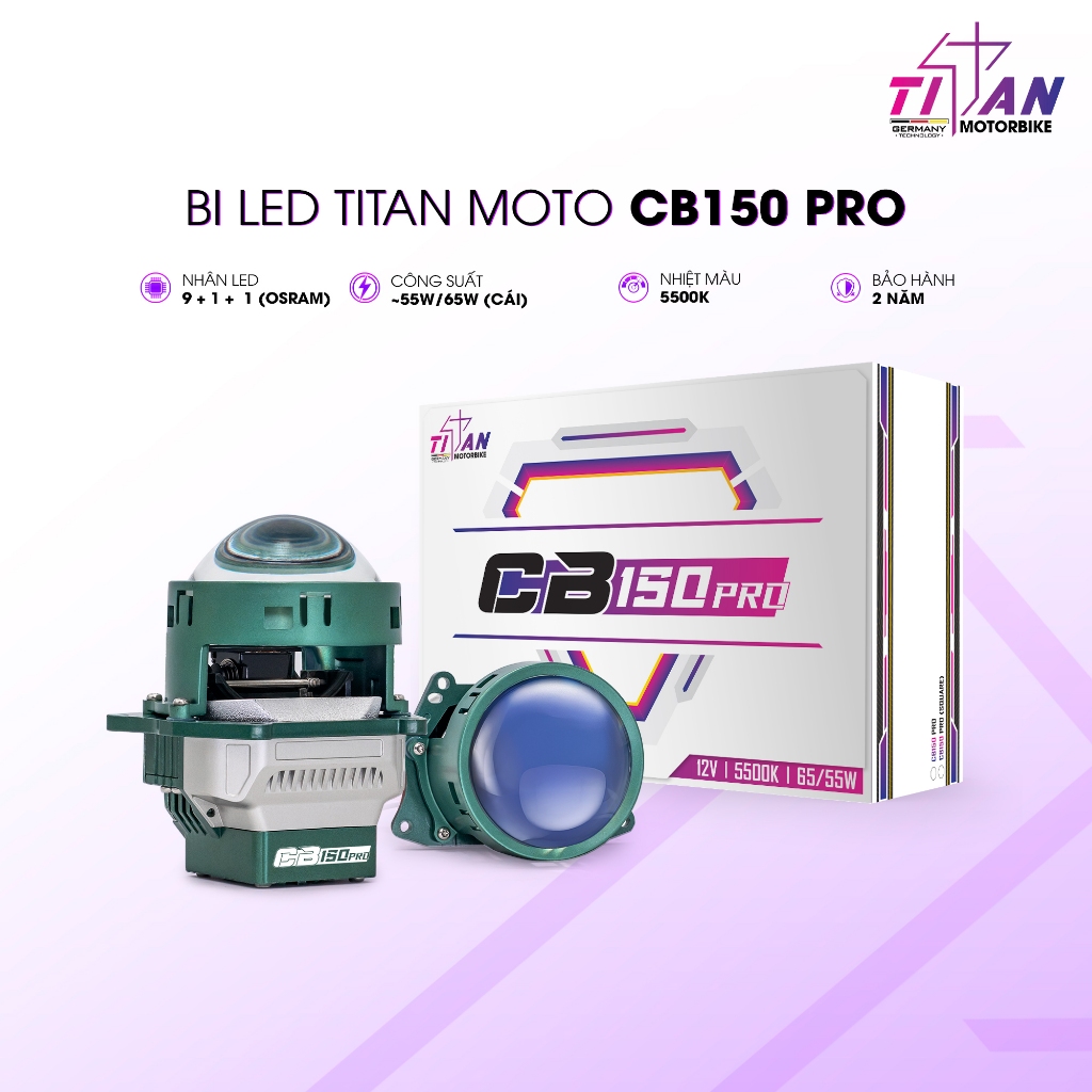 Bi LED Titan Moto CB150 Pro - Tăng sáng ô tô xe máy - TITAN MOTO