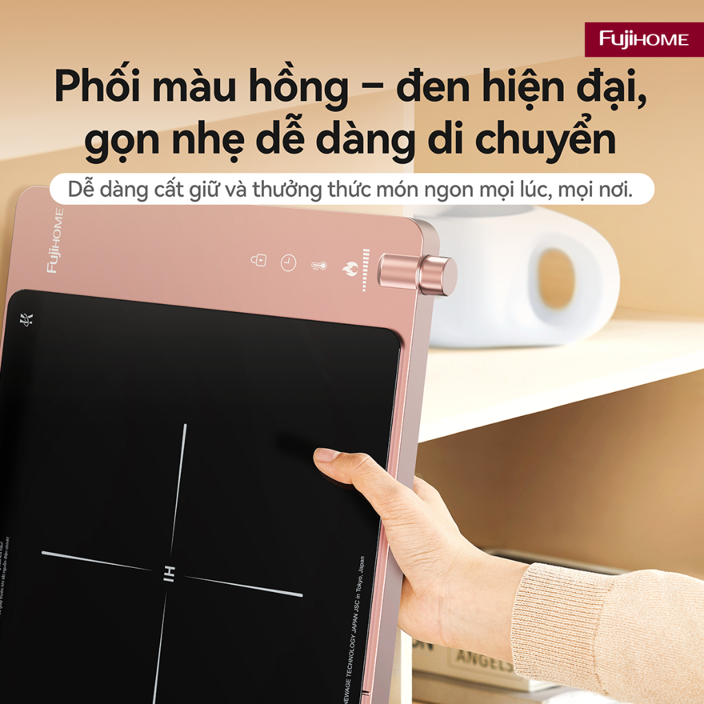 Bếp từ đơn FUJIHOME IC1207P Nhập khẩu 9 mức nhiệt 1900W, điều khiển cảm ứng- núm vặn, hẹn giờ tự động ngắt thông minh | BigBuy360 - bigbuy360.vn