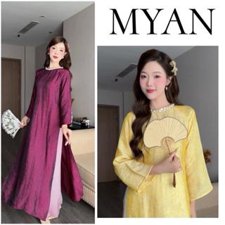  Áo dài Tết TƯỜNG XUÂN cách tân dáng suông cổ đính ngọc trai cao cấp thích hợp đi lễ đi chơi đi tiệc  - Áo Dài Mỹ An 