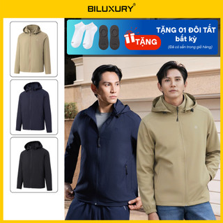   TẶNG 01 ĐÔI TẤT  Áo Khoác Gió Thiết Kế 2 Lớp 9AG2T001 Biluxury BodyFit  Kháng Nước  Mũ Có Thể Tháo Rời  
