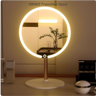  Gương để bàn ORMEE trang điểm có đèn LED siêu nét 4K 3 mức sáng tùy chỉnh khung hợp kim chắc chắn 