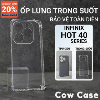 Ốp lưng Infinix Hot 40 Pro, 40i, Hot 40 Cow case màu đen | Ốp điện thoại Techno bảo vệ camera toàn diện