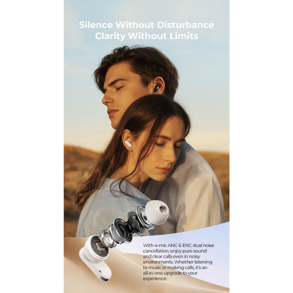 Tai Nghe Không Dây Havit TW992 ANC 4Mic ENC Khử Ồn Gió Bluetooth 5.4 | BigBuy360 - bigbuy360.vn