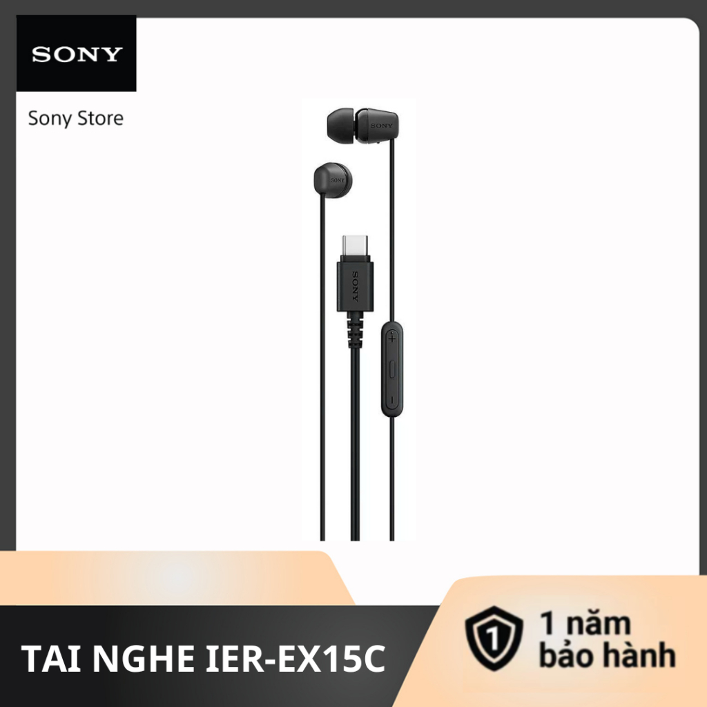 Tai nghe có dây Sony IER-EX15C cổng USB-C, nam châm Neodymium, tích hợp micro và chỉnh âm lượng | BigBuy360 - bigbuy360.vn