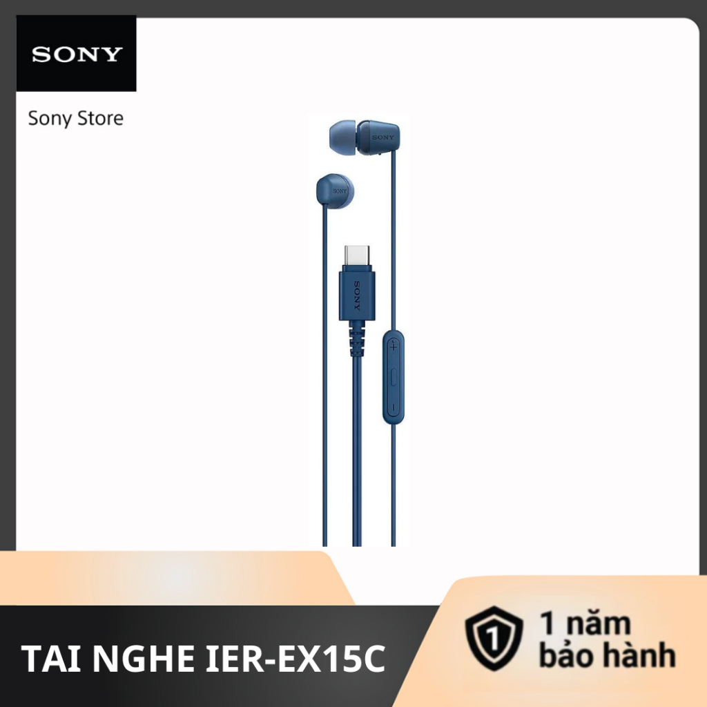 Tai nghe có dây Sony IER-EX15C cổng USB-C, nam châm Neodymium, tích hợp micro và chỉnh âm lượng | BigBuy360 - bigbuy360.vn
