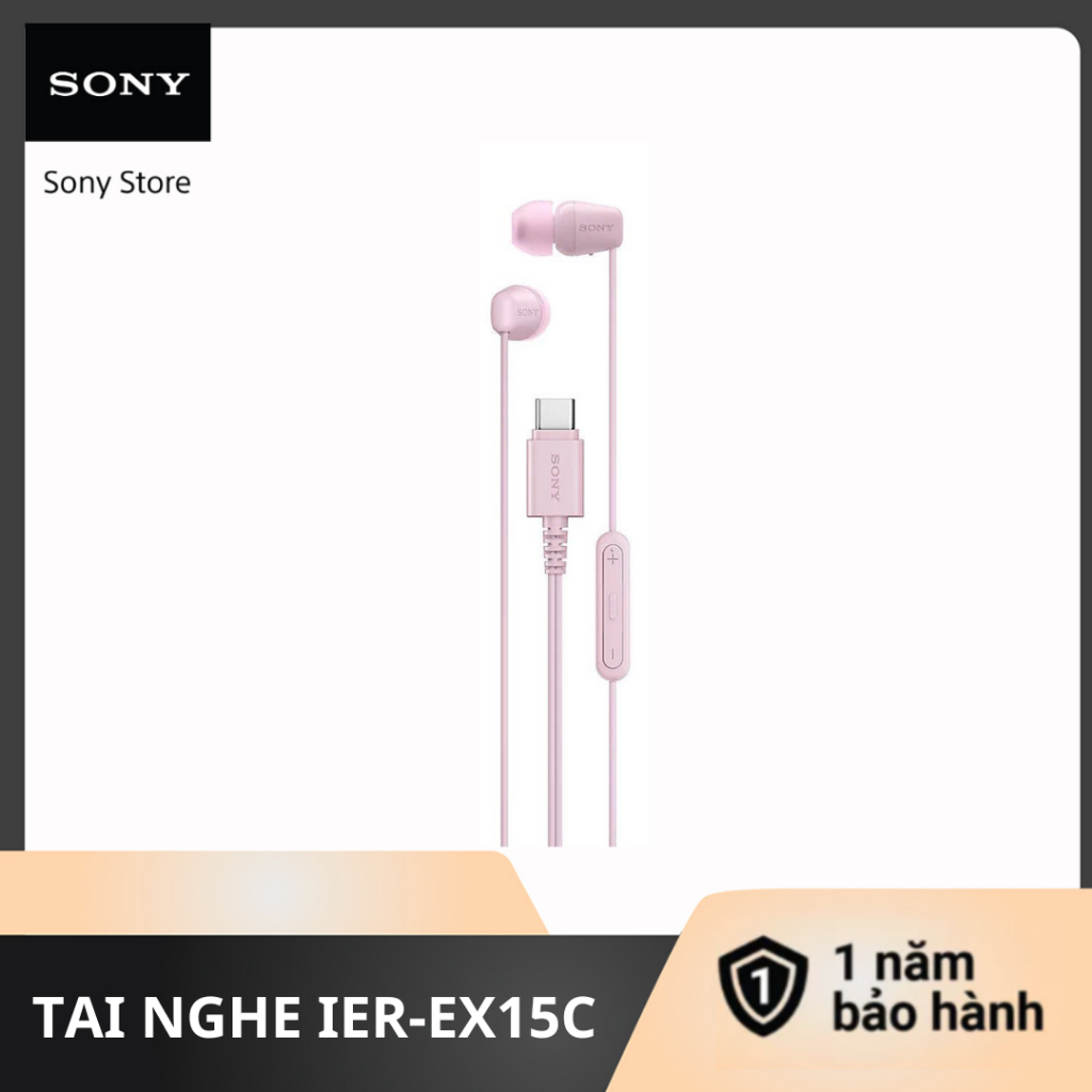Tai nghe có dây Sony IER-EX15C cổng USB-C, nam châm Neodymium, tích hợp micro và chỉnh âm lượng | BigBuy360 - bigbuy360.vn