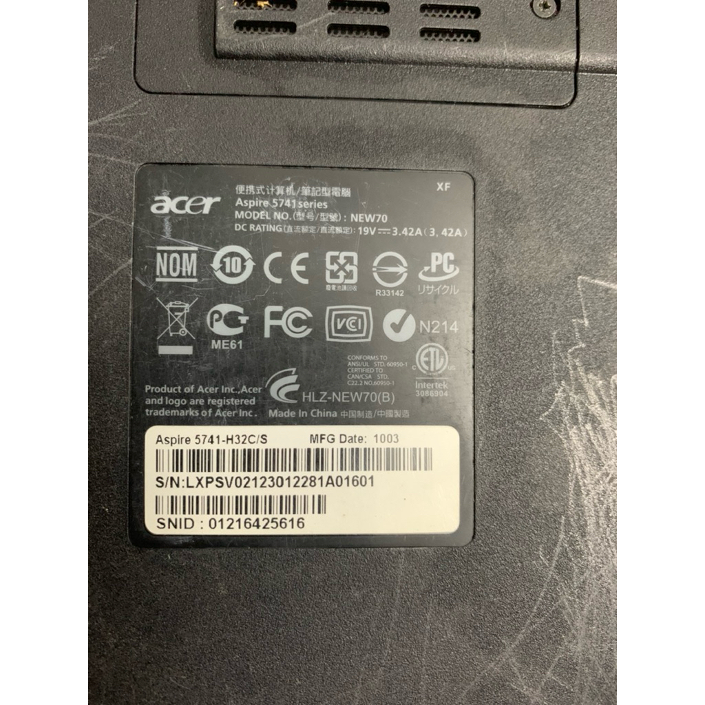 Laptop Acer i3 RAM 4GB Ổ cứng 250GB Màn hình 15.6