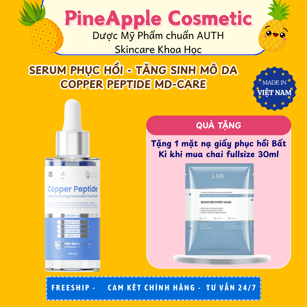 [Chính hãng] SERUM PHỤC HỒI - TĂNG SINH  MÔ DA, CHỐNG LÃO HÓA COPPER PEPTIDE MD-CARE