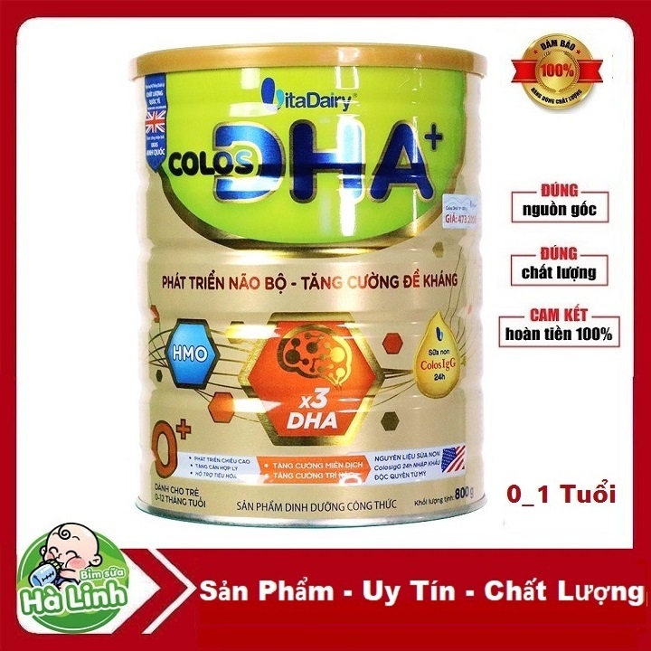 [Quét mã tích điểm]Sữa bột COLOS DHA 0+ 800G (Date mới nhất)