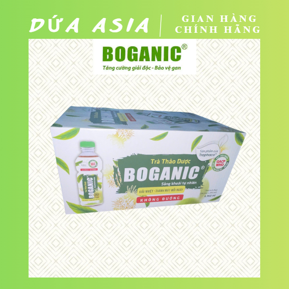 Thùng 24 chai Boganic 290ml – Trà thảo dược Traphaco vị nguyên bản, giải nhiệt, thanh lọc, mát gan