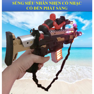  Sỉ đồ chơi trung thu súng điện tử siêu nhân nhện chạy pin có đèn có nhạc cho bé trai 
