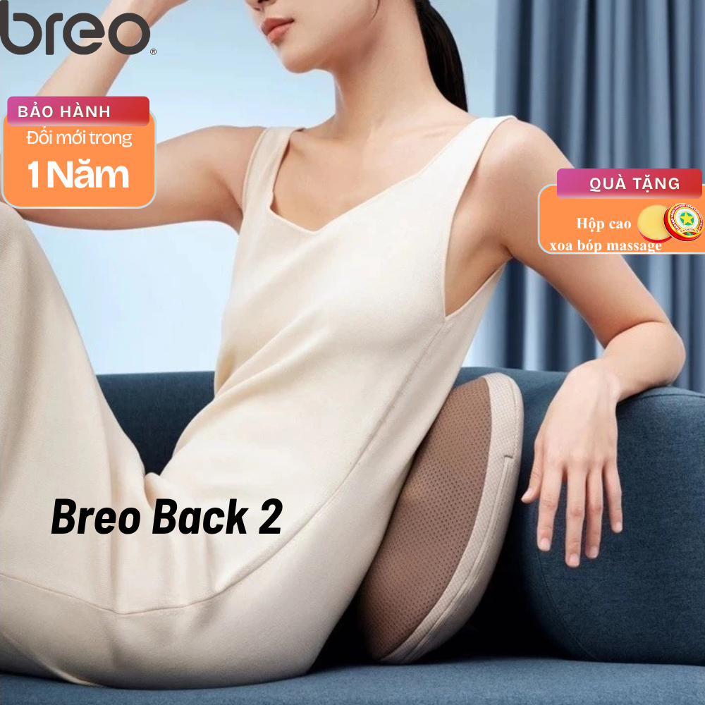 Gối Massage Lưng BREO Back 2 - Xoa Bóp Chườm Nóng