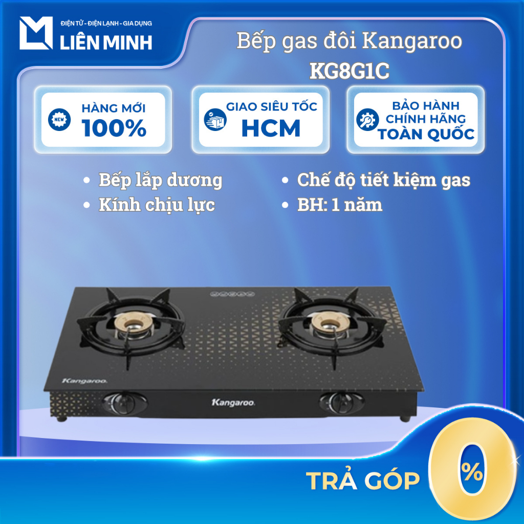KG8G1C - Bếp Gas Đôi KANGAROO Màu Đen - [Giao Toàn Quốc]