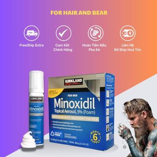 {Mẫu mới 2025} Minoxidil 5% Bọt Foam nhập khẩu Mỹ chính hãng Foam dạng Bọt mọc Râu mọc Tóc