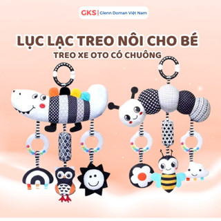  Đồ Chơi Treo Nôi Cho Bé Đồ Chơi Lắc Nhạc Vải Nhồi Hình Thú Đen Trắng  Cá Sấu Sâu  