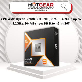 CPU AMD Ryzen  7 9800X3D BOX NK (8C/16T, 4.7GHz up to 5.2GHz, 104MB) new BH Bảo hành 36T