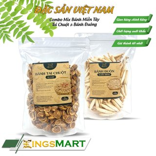 [Siêu tiện lợi] Combo 2: bánh đuôn sầu riêng, bánh tai heo vị cay - 500g - Đặc sản Miền Tây - Thanh Tâm - Kingsmart