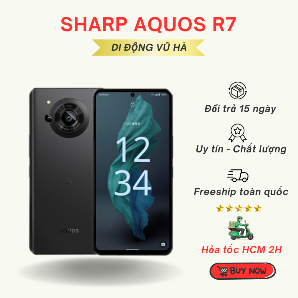 Điện thoại Sharp R7 Ram 12/256 Snap 8 Gen 1 - Camera Leica chụp ảnh siêu đẹp