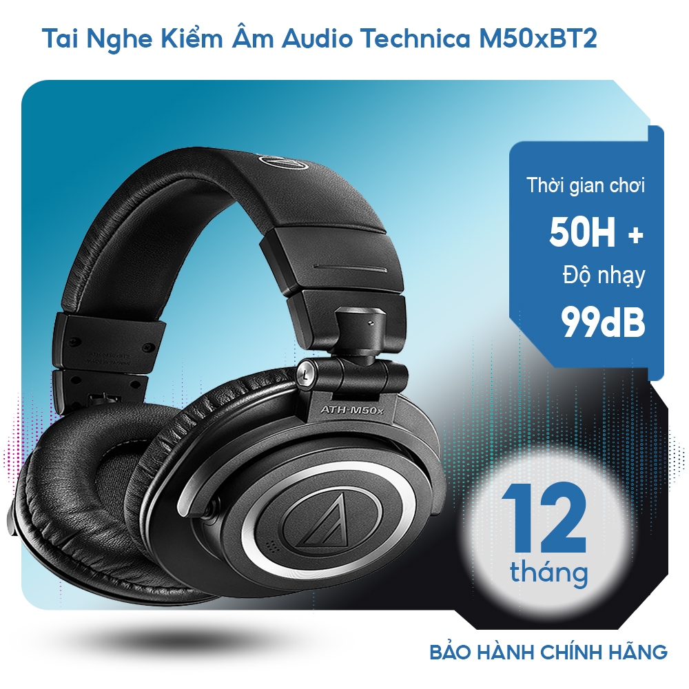Tai Nghe Không Ko Dây Kiểm Âm Chuyên Nghiệp Audio Technica ATH-M50xBT2 Bluetooth Livestream Producer