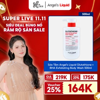   Võ Hà Linh x Angel's Liquid  Sữa Tắm Giảm Mụn Dịu Ẩm Làn Da Glutathione + BHA Exfoliating Body Wash 500ML 