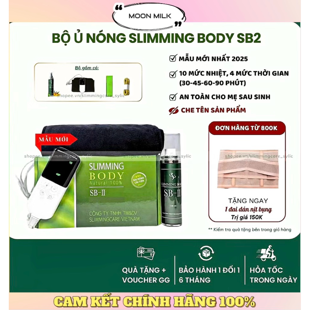 Bộ Ủ Nóng Thải Mỡ Slimming Body SB2 Bản Cải Tiến Giúp Thon Gọn Vòng Eo, Đùi, Bắp Tay Slimming Care T